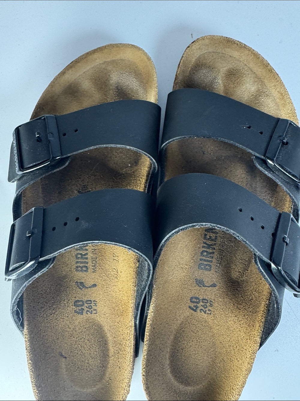 Birkenstock Double-Buckle Black Slide Sandals with Suede Footbed - Picture 5 of 5
